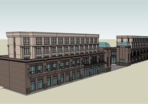 新古典风格办公建筑楼设计SU(草图大师)模型