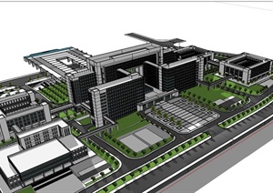 现代政府办公楼独特设计SU(草图大师)模型