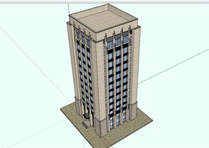 现代高层办公楼独特设计SU(草图大师)模型