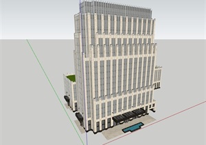 现代完整的独特办公楼独特设计SU(草图大师)模型