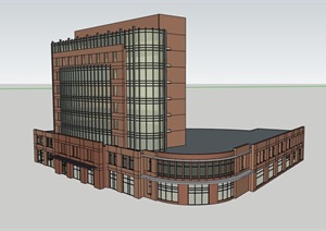现代风格办公楼独特设计SU(草图大师)模型