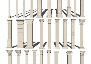欧式罗马柱各种风格SU(草图大师)模型