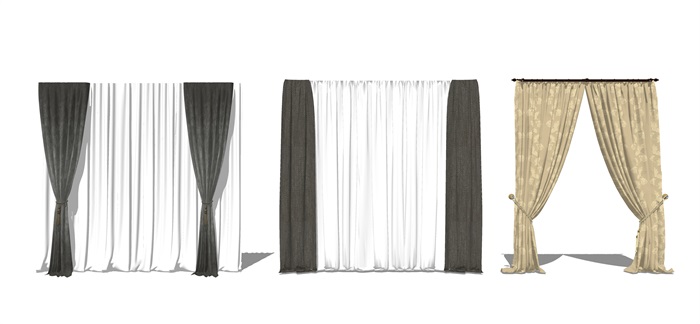 现代窗帘 布艺家纺su模型(3)