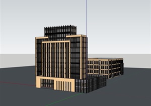 现代风格完整的办公楼设计SU(草图大师)模型