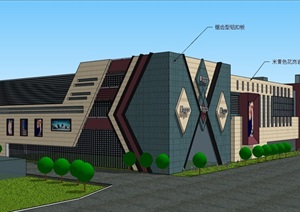 现代某商场商业独特建筑SU(草图大师)模型