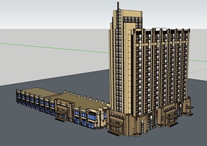 现代商业住宅商业独特建筑SU(草图大师)模型