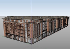 欧式风格独特居住建筑楼设计SU(草图大师)模型