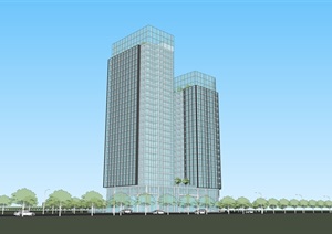 办公酒店公寓楼商业高层公建SU(草图大师)模型4