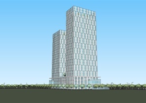 办公酒店公寓楼商业高层公建SU(草图大师)模型5