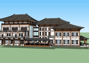 唐代风格酒店SU(草图大师)模型