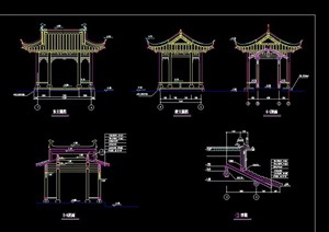 古典中式详细亭子设计cad施工图