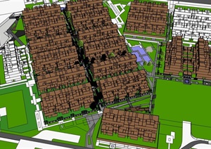 某小区住宅规划设计SU(草图大师)模型