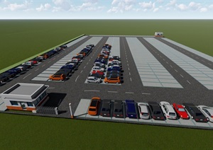 大型停车场、停车区、园林生态停车