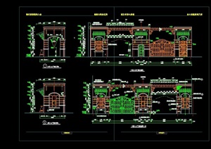 欧式风格入口独特大门设计cad施工图