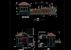 欧式风格栏杆大门素材cad施工图