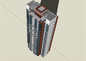 高层小户型（90平方米）的住宅SU(草图大师)模型
