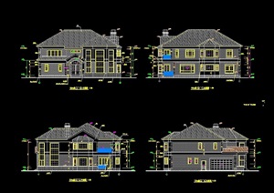 详细的完整欧式别墅建筑设计cad施工图