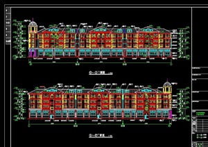 完整的欧式别墅建筑设计cad施工图