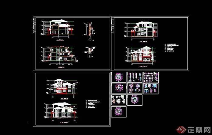 欧式风格别墅住宅设计cad施工图