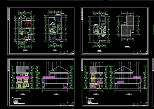 三层中式别墅设计cad施工图