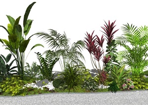 新中式景观小品植物 盆栽绿植SU(草图大师)模型