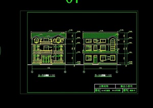 中式完整详细别墅设计cad施工图