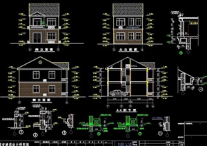 中式民居别墅详细设计cad施工图