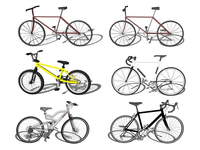现代自行车单车组合SU模型(1)