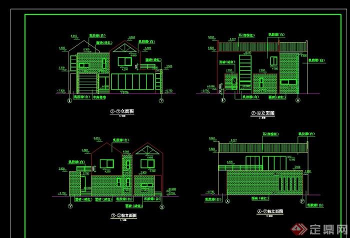 中式风格详细的别墅设计cad施工图