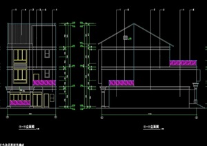 中式详细的独栋别墅设计cad施工图