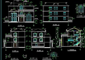 某小区详细别墅设计cad施工图