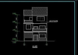 中式风格的独栋住别墅设计cad施工图