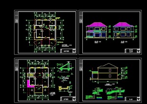 某精致的详细多层住宅别墅设计cad施工图