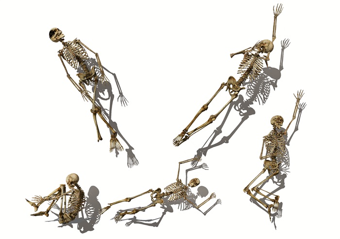 现代人体骷髅人体骨骼骷髅头骷髅雕塑SU模型(3)