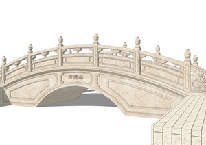现代中式桥详细设计SU(草图大师)模型