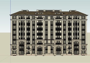 某欧式风格独特住宅小区楼SU(草图大师)模型