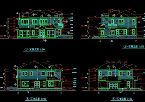 某详细的多层别墅住宅设计cad施工图