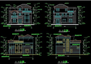 某详细的整体别墅住宅设计cad施工图