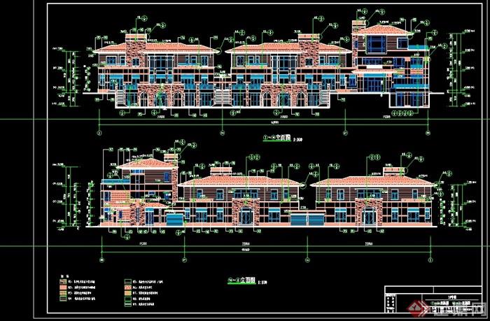 某独特详细的完整建筑别墅cad施工图天正打开