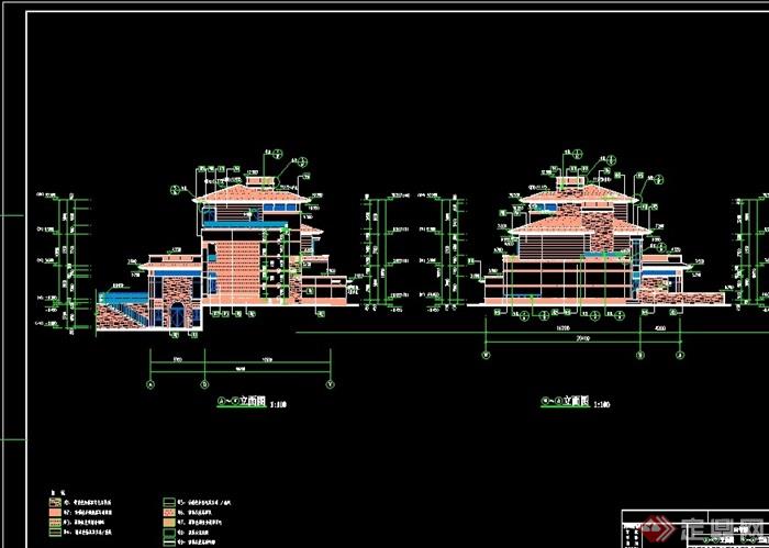 某独特详细的完整建筑别墅cad施工图天正打开