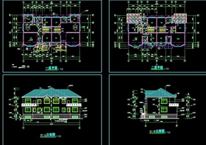 详细的欧式风格多层别墅建筑设计cad施工图