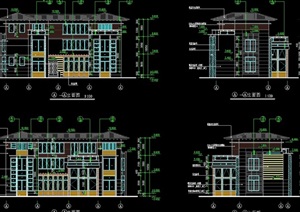 详细的整体欧式别墅建筑设计cad施工图