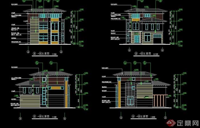 某详细的多层欧式别墅建筑设计cad施工图