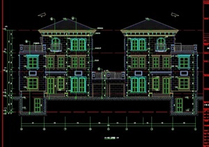 详细的多层欧式别墅建筑设计cad施工图