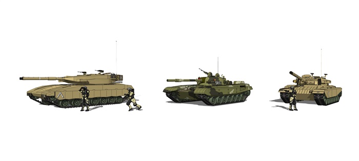 现代坦克装甲车特种兵军事人物SU模型(4)