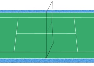 现代网球场地设计SU(草图大师)模型