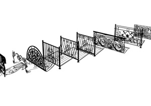 欧式铁艺栏杆完整的SU(草图大师)模型