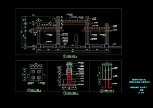 独特廊架景观节点cad施工图