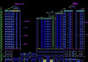 详细的高层小区住宅建筑cad施工图