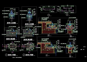 详细的独特园林景墙cad施工图